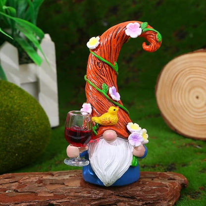 Garden Dwarf Statue, 4.7 inches, Weather Resistant Resin, Red, Outdoor Decorative Figurine for Lawn and Courtyard