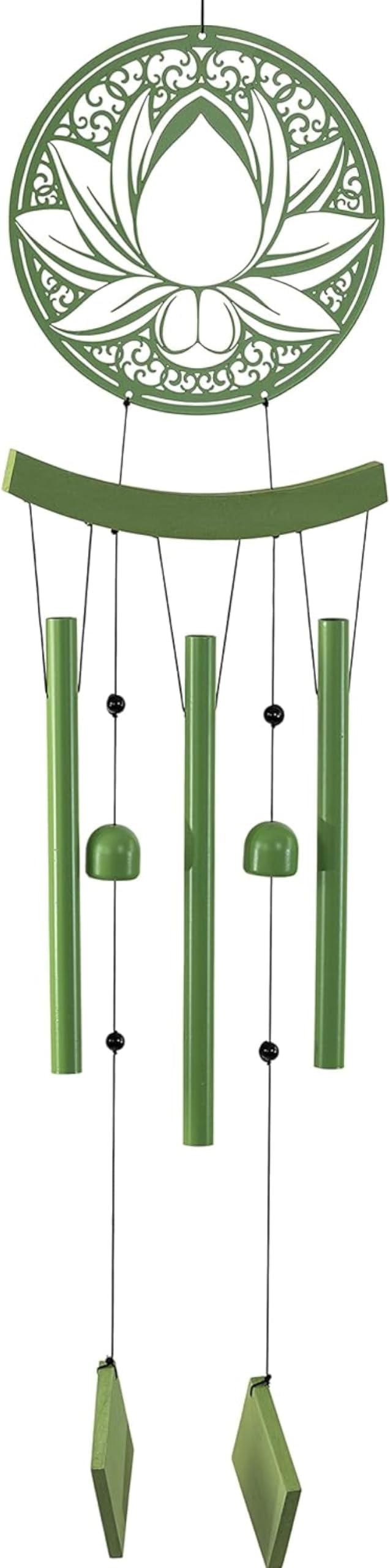 VP Home Lotus Medallion Wind Chimes for Outside - Harmonic Windchimes with Lotus Design for Gardens, Patios, and Porches - Thoughtful Gift for Mom, Grandma, and Plant Lovers - 8 x 8 x 37 Inches