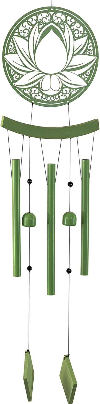 VP Home Lotus Medallion Wind Chimes for Outside - Harmonic Windchimes with Lotus Design for Gardens, Patios, and Porches - Thoughtful Gift for Mom, Grandma, and Plant Lovers - 8 x 8 x 37 Inches