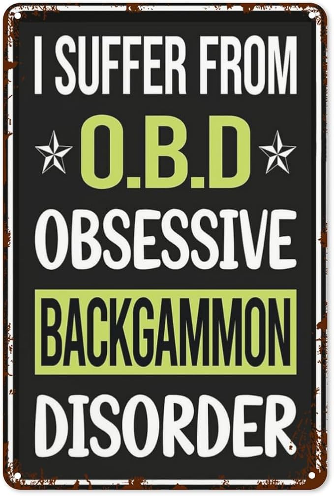 Patio Wall Decor Obsessive Love Backgammons Indoor Metal Sign Bedroom Billiard Cafe Decoration School Fence Hall House Rustic Man Cave Retro Wall Art And Inspirational Life Quotes Posters 8X12inch