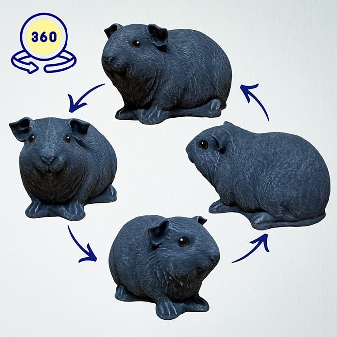 OLOMA Concrete Guinea Pig Animal Ornament Heavy Garden Sculpture with Protective Resin Finish Durable All Season Outdoor Indoor Accent for Landscape for Porch Patio Walkway Display