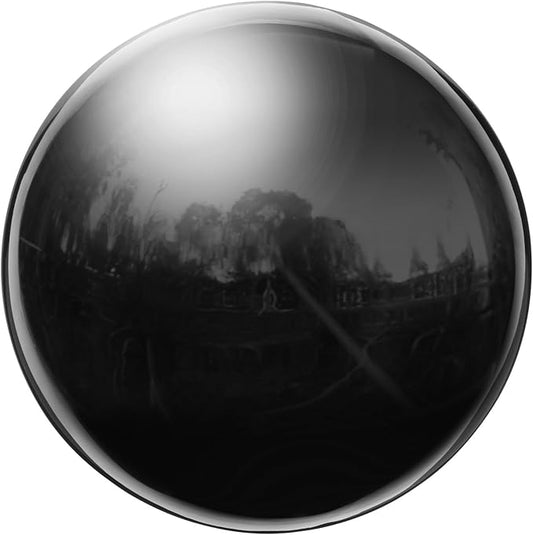 uxcell Gazing Ball 3 Inch 76mm Reflective Sphere Polished Hollow Ball, Stainless Steel Gazing Globe Mirror Ball for Home Garden Outdoor Decoration, Bright Black