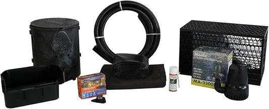HALF OFF PONDS Savio Pond Free 3300 Waterfall Kit with MatrixBlox, with 10 ft by 15 ft PVC Liner and 3,300 GPH Manta Series Submersible Pump - PVCPSSB2