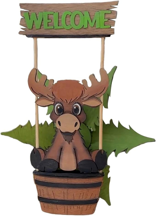 Animal Wind Garden Metal Sculpture Outdoor Art for Yard Patio (Beige, 30CM)