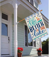 AVOIN colorlife Life Is Better At The Lake House Flag 28x40 Inch Double Sided Outside, Lakeside Holiday Yard Outdoor Decoration