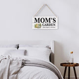 Mom Gifts Outdoor Garden Wooden Sign Decor, Indoor Garden Decoration Hanging Signs 12x6 Inches, Outdoor Porch Yard Wall Art Decor Sign, Mother's Day Gifts Birthday Gift for Mom Grandma