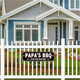 BBQ Restaurant Tin Decor 16 * 4 Inches "PAPA'S BBQ GOOD FOOD MADE HERE" Restaurant/Patio Wall Art - Retro BBQ Accent, Southern Decor, BBQ Metal Sign