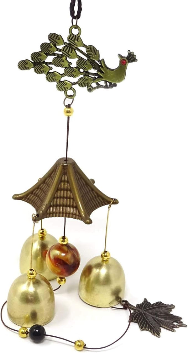 Honbay Vintage Feng Shui Wind Bell Lucky Wind Chime for Home or Garden Decoration (Peacock)