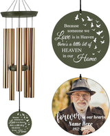 Personalized Memorial Wind Chimes, 36inch Custom Name Sympathy Wind Chime, in Loving Memory for Loss of Loved Dad/Mom, Condolences Gifts, Forever in Heart (Produced in USA)