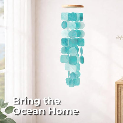 Solange & Frances Beach Decor, Outdoor Decor, Wind Chimes for Outside, Sea Glass Decor, Gift Ideas for Beach Lovers, Windchimes for Outdoors, for Beach