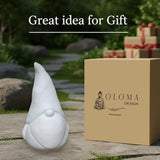OLOMA Modern Garden Gnome Statue Heavy Concrete Stone Sculpture with Protective Resin Coating Durable Outdoor Decor for Patio Lawn Contemporary Landscape Yard Decor Accent