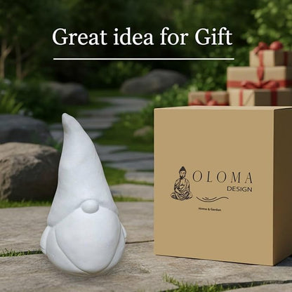 OLOMA Modern Garden Gnome Statue Heavy Concrete Stone Sculpture with Protective Resin Coating Durable Outdoor Decor for Patio Lawn Contemporary Landscape Yard Decor Accent