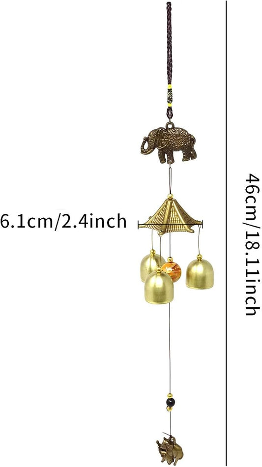 Honbay Vintage Feng Shui Wind Bell Lucky Wind Chime for Home or Garden Decoration (Elephant)