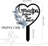 HPMAISON 11 inch Metal Grandpa Memorial Stake Grave Decorations for Cemetery Gravesite Sympathy Markers Waterproof Memorial Gifts for Loss of Grandfather Tombstones Plaque Outdoors Lawn Yard Decor