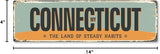SmartSign 4 x 14 inch Connecticut State Vintage Metal Sign “The Land Of Steady Habits”, 40 mil Rustproof Aluminum with Clear Overcoat, Retro Wall Décor, Multicolor, Made in USA