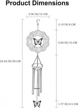 Butterfly Wind Chimes - Metal Wind Chimes with Clear Melodies, Weatherproof Outdoor Decorative Garden, Courtyard, Porch, Gift, Courtyard, Porch, Garden Hanging Ornaments