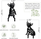 Metal Pug Garden Decor for Outside (2 Pack), 14" Yard Art Stakes,Unique Gift for Kitty Lovers, Outdoor Lawn Statues and Weather Resistant Yard Art