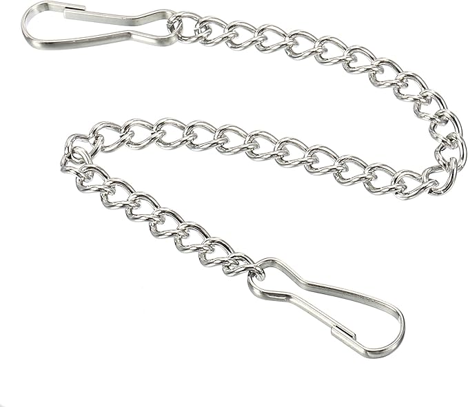 MECCANIXITY Hanging Chain with Snap Clips 7.87 Inch Garden Plant Hangers for Signboard Chalkboard Basket Lantern Wind Chime, Stainless Steel Pack of 4
