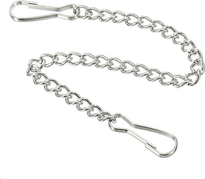 MECCANIXITY Hanging Chain with Snap Clips 7.87 Inch Garden Plant Hangers for Signboard Chalkboard Basket Lantern Wind Chime, Stainless Steel Pack of 4