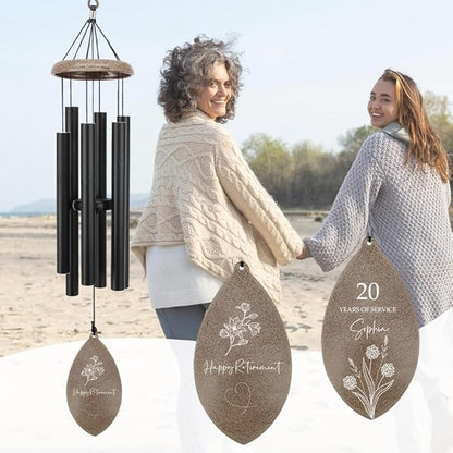 ASTARIN Personalized Happy Retirement Gift, Custom Name Retirement Wind Chimes for Women Men, 35" Large Deep Tone Wind Chime Retire Gifts for Teacher Co-Workers Boss(Produced in USA)