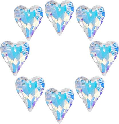 1 Box 12Pcs Glass Prism Heart Crystal Suncatcher Hanging AB Color 1 x 0.85 Inch Faceted Rainbow Maker Sun Catcher Small Pendants Charms for Garden Home Window Wedding Christmas DIY Decoration