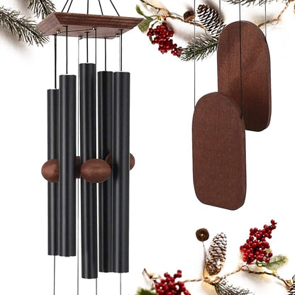 Memorial Wind Chimes for Loss of Loved Ones, 36 inch Sympathy Wind Chimes, Memorial Gifts & Sympathy Gifts, Suitable for Indoor and Outdoor, Patio, Garden for Peace and Relaxation - Aluminum，Black