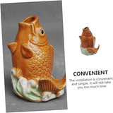 Kisangel Carp Statue Fountain Nozzle 4.33 Inch Outdoor Garden Water Spray Sprinkler for Pond Water Feature and Yard Decor