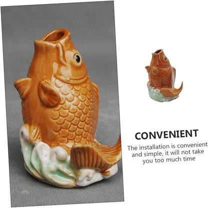 Kisangel Carp Statue Fountain Nozzle 4.33 Inch Outdoor Garden Water Spray Sprinkler for Pond Water Feature and Yard Decor