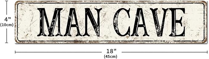 Madcolitote Personalized Man Cave Street Sign Vintage Man Cave Wood Signs Wall Decorations for Living Room Rustic Wall Art Home Decor for Home Man Cave Door Porch Garden Party 4x18in