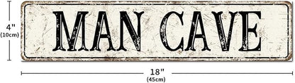 Madcolitote Personalized Man Cave Street Sign Vintage Man Cave Wood Signs Wall Decorations for Living Room Rustic Wall Art Home Decor for Home Man Cave Door Porch Garden Party 4x18in