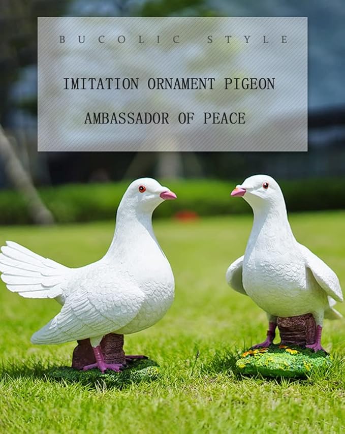 Statues Garden Animal Outdoor Sculpture Pigeon Crafts，Lawn Sculptures Resin，Garden Ornaments Peace Bird，Creative Outdoor Garden Outdoor Garden Summer Decoration for Patio, Yard Art Decora (Set : B)