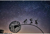 Fcteap Flower Fairy Dancing with Dandelion Garden Art Sculpture Stainless Steel Statue Christmas Halloween Decoration for Outdoor Yard Courtyard Lawn Patio Metal Ornaments (Three Persons)