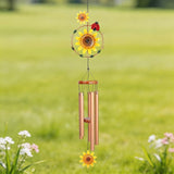 Sunflower Wind Chimes for Outside Metal Aluminum 46" Inches Wind Chime with Sunflower Outdoor Decor Large Unique Wind Chimes for Festivals/Birthday for Mom Dad Grandma Home Garden Patio Decor