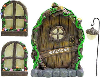 Outdoor Statues Garden Decoration,Yard Sculpture Figurine,Outdoor Statuette Garden Resin Statues,Gardening Supplies Garden Statues Ornament,Trees Decoration Garden Accessories Glow in The Dark