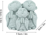 Mini Monk Buddha Statue Green Sandstone Statues Zen Monk Praying Statue Sculptures for Wealth Good Luck Feng Shui Decor Home Fish Tank Aquarium Garden (Style 1)