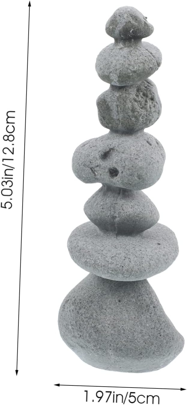 Mipcase Zen Garden Stone Decoration Fake Rock Ornament for Living Decor for Outdoor Garden Flower Pot Landscaping and Fish Tank Micro Landscape Light Grey