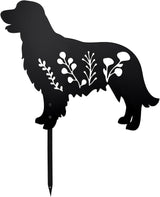 Dog Garden Stake - Unique Gift for Dog Lovers, Black Metal Outdoor Decor, Durable Yard Art Statue (Golden Retriever)
