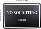 Funny No Soliciting Fuk Off Metal House Outdoor Patio Yard Sign Novelty Front Door Porch Home Decor