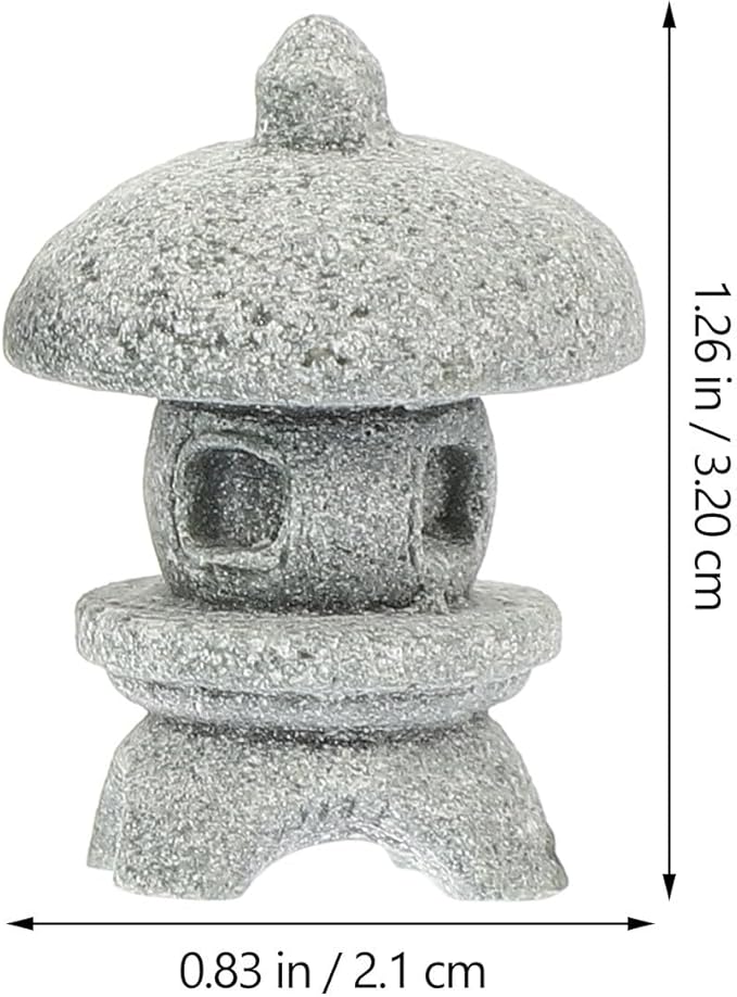 BESPORTBLE Miniature Stone Lantern Pagoda Japanese Style Pagoda Lantern Statue Mini Zen Garden Accessories for Aquarium Patio Micro Landscape Yard Bonsai Decoration 4Pcs