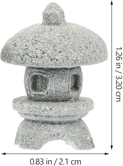 BESPORTBLE Miniature Stone Lantern Pagoda Japanese Style Pagoda Lantern Statue Mini Zen Garden Accessories for Aquarium Patio Micro Landscape Yard Bonsai Decoration 4Pcs