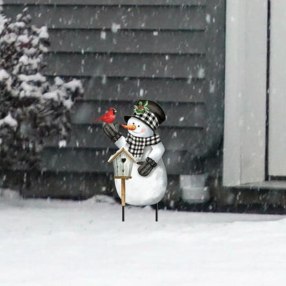 Briarwood Lane Checkered Snowman Metal Art