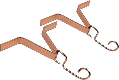 U-nitt Gutter Clip for Rain Chain Installation DIY | Gutter Adapter for Roof Downspout Chain | Water Collection | Copper Plated 2 PK, Heavy Metal, 6 X 5 inches, Adjustable, Fits 2 in Gutter Hole