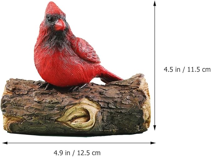 Scicalife Cardinal Garden Decor Red Bird Resin Ornament Hanging on Tree Outdoor Lawn Decorations Hand-Painted Bird Sculpture for Patio and Yard