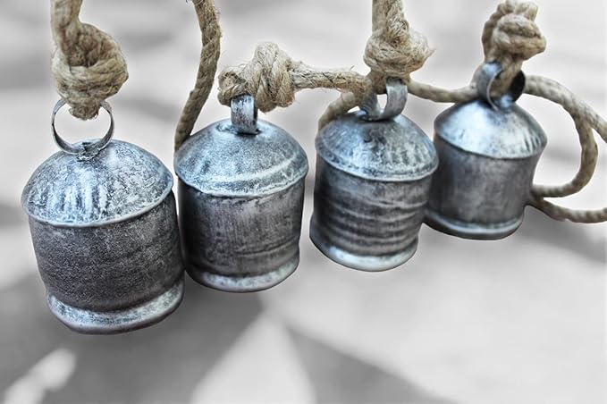 Mango Gifts Vintage Bells Hanging Chimes with Rope Tranquil Wind Chimes for Garden Outdoor and Patio (MGT20)