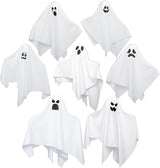 JOYIN 7 Pcs Halloween Hanging Ghost Decorations Outdoor, 19.6” Flying White Ghost Decor for Halloween Tree Front Yard Patio Lawn Garden Party and Holiday Décor