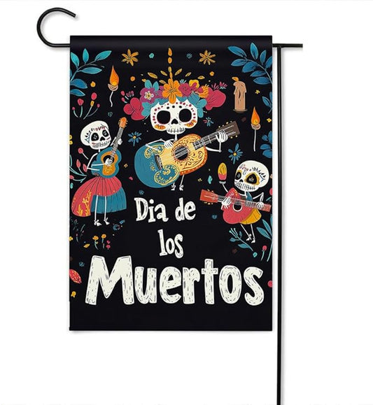 Gkyygk Welcome Garden Flag Dia De Los Muertos 12x18 Inch Double Sided Skull Day Of The Dead Small Burlap Banners Yard House Seasonal Farmhouse Home Decor for Men Women