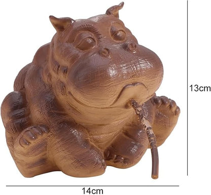 Garden Statues Hippo Decor Pond Spitter Statue Animal Pond Sprinkler Yard Garden Decoration Hippo Garden Statue Decor Animal Fountain Yard Ornaments Decor