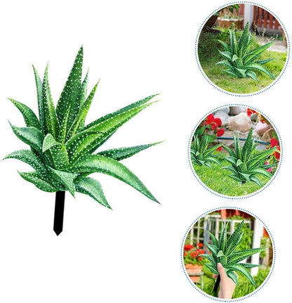 Ciieeo Aloe Stake Garden Decor Double-Sided Acrylic Outdoor Ornament for Vibrant Patio Decoration for Lawn and Pathway Displays