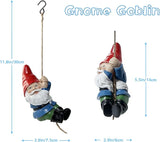 TIANCENTRAL H Hanging Garden Gnome Statue Decoration Gnomes Garden Statue Figurine Ornament Outdoor Statue Decor for Outside Patio Yard Lawn