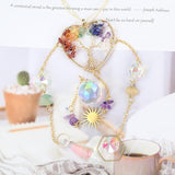 Crystal Sun Catcher, Heart 7 Chakra Tree of Life Crystal Suncatcher Hanging for Indoor Window, Dream Catchers for Car, Spiritual, Rainbow Maker